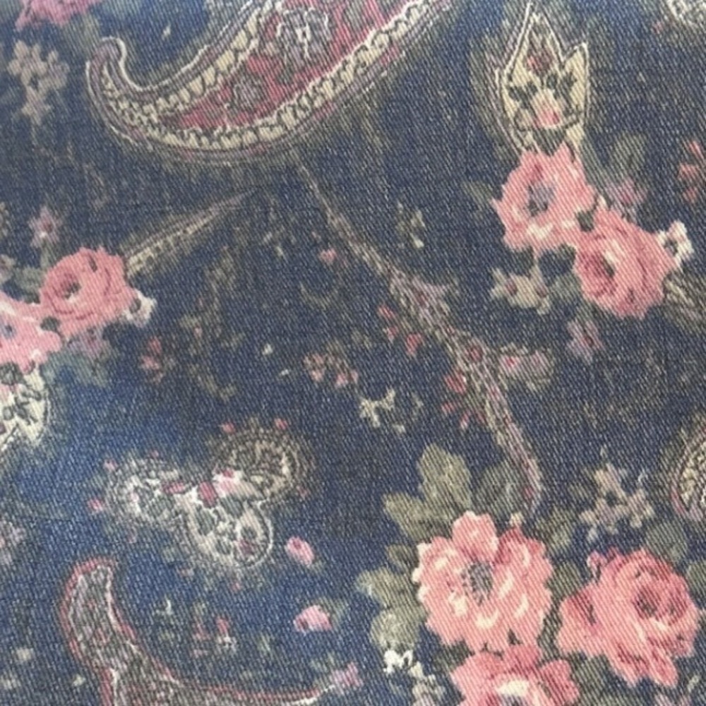 Vintage Cranston Print Works Cotton Fabric Floral Paisley Cottagecore Boho